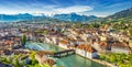 Swiss Alps and historic city center of Lucerne, Swi Royalty Free Stock Photo