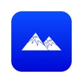 Swiss alps icon digital blue