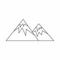 Swiss alps icon, outline style