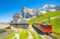 Swiss Alps and Jungfrau railway train, Switzerland Royalty Free Stock Photo