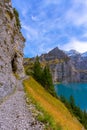 Swiss Alps, Kandersteg, Lake Oeschinensee, Bernese Oberland, Europe.