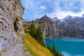 Swiss Alps, Kandersteg, Lake Oeschinensee, Bernese Oberland, Europe.