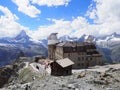 Swiss Alps landscapes with Matterhorn mount in Switzerland, Kulm Hotel and observatory