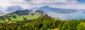 Swiss Alps near Burgenstock with the view of Vierwaldstattersee and Pilatus mountain, Switzerland, Europe Royalty Free Stock Photo