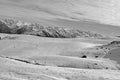 Swiss alps: Panoramic view of Parsenn peak snow mountains above Davos