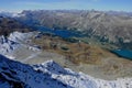 Swiss alps panoramic view from the top of Piz Corvatsch in St. M