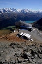 Swiss alps panoramic view from the top of Piz Nair Royalty Free Stock Photo