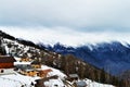 Swiss Alps and panoramic view of a village Royalty Free Stock Photo