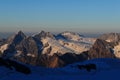 Swiss alps: Paragliding above MÃÂ¶nchshut and Grindelwald Royalty Free Stock Photo