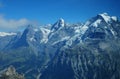 Swiss alps: Paragliding at Schilthorn viewing Eiger, MÃÂ¶nch and Jungfrau peaks above Grindelwald