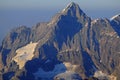 Swiss alps: Paragliding at Schilthorn viewing Eiger, MÃÂ¶nch and Jungfrau peaks above Grindelwald in the Bernese Oberland Royalty Free Stock Photo