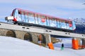 Swiss alps: The Parsenn mountain railway in Davos City