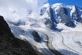 Swiss Alps: The peaks of the Bernina mountain range in the upper Engadin in canton GraubÃÂ¼nden