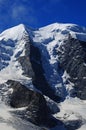 Swiss alps: The Piz Buin glacier at Bernina group mountains near Pontresina Royalty Free Stock Photo