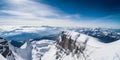 Swiss Alps: Snow-Capped Peaks, Vivid Blue Sky, Breathtaking Mountain Landscape