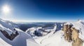 Swiss Alps: Snow-Capped Peaks, Vivid Blue Sky, Breathtaking Mountain Landscape