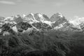 Swiss Alps: Snow mountain Panorama from Julier in the upper Engadin Royalty Free Stock Photo