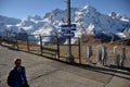 Swiss alps: the train station Riffelsee Rotenboden near Zermatt