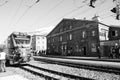 Swiss alps: The train stop Bernina-Hospitz in the upper Engadin in canton GraubÃÂ¼nden