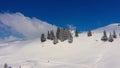 The Swiss Alps in winter - flight over wonderful snow mountains