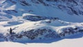 The Swiss Alps in winter - flight over wonderful snow mountains