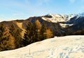 Swiss Alps and winter landscape. Romantic image