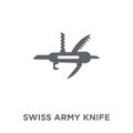 Swiss army knife icon from Army collection. Royalty Free Stock Photo