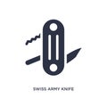 swiss army knife icon on white background. Simple element illustration from camping concept Royalty Free Stock Photo