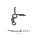 Swiss army knife icon. Trendy Swiss army knife logo concept on w Royalty Free Stock Photo