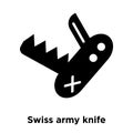 Swiss army knife icon vector isolated on white background, logo Royalty Free Stock Photo