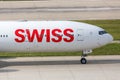 Swiss Boeing 777-300ER airplane Zurich Airport in Switzerland