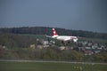 Swiss Bombardier CS 100 approaching the airport Zurich in Switzerland 24.4.2021