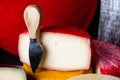 Swiss cheese belper knolle. Assortment of cheese. Cheese knife. Organic product. Black Pepper. italian appetizer.