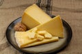 Swiss cheese collection, gruyere cheese made from unpasteurized cow\'s milk