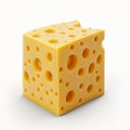 Swiss cheese, firmer texture and smooth dough, without cracks Royalty Free Stock Photo