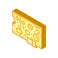 swiss cheese isometric icon vector illustration Royalty Free Stock Photo