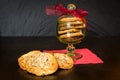 Swiss chocolate chips cookies arranged on a table Royalty Free Stock Photo