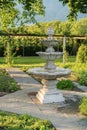 Swiss classic garden fountain decoration Royalty Free Stock Photo