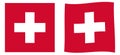 Swiss Confederation Switzerland flag. Simple and slightly wavi Royalty Free Stock Photo