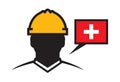 Swiss contractor vector icon