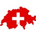 Swiss country map in flag Royalty Free Stock Photo