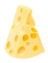 Swiss cheese wit holes, wedge, paths Royalty Free Stock Photo