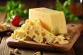 Swiss Elegance - Savoring Fresh Emmental Cheese. AI Generated