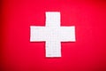 Swiss flag build from cugar cubes Royalty Free Stock Photo