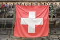 Swiss flag facade