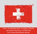 Swiss Flag Flat - Artistic Brush Strokes and Splashes