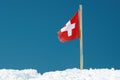 A swiss flag Jungfraujoch Bern, Switzerland