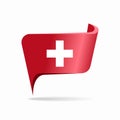 Swiss flag map pointer layout. Vector illustration. Royalty Free Stock Photo
