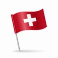 Swiss flag map pointer layout. Vector illustration. Royalty Free Stock Photo