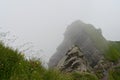 Swiss foggy mountains